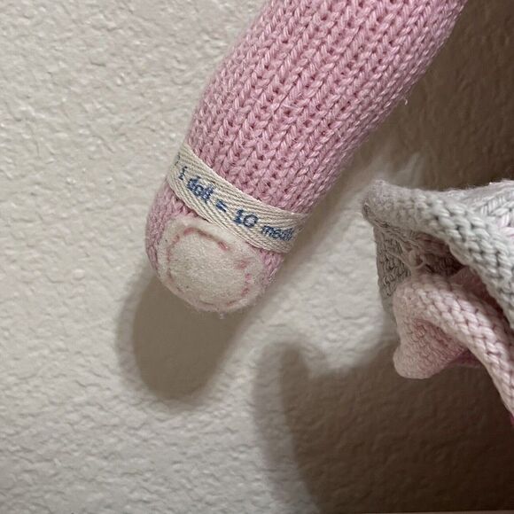 Cuddle + Kind Chloe the Bunny Rabbit Plush Knit Handmade Doll Stuffed Animal 20" - Picture 7 of 15